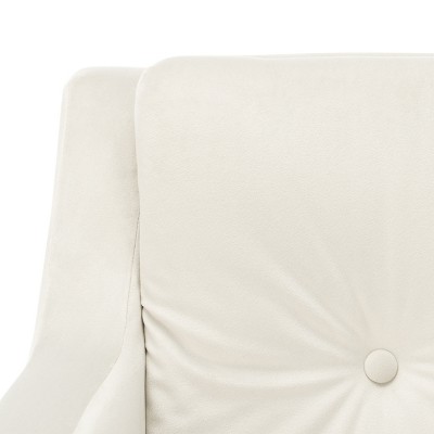 Elegant Silver Velvet Wood Accent Chair with Gold-Capped Legs