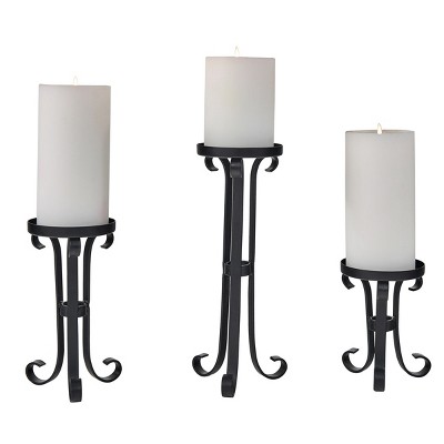 Park Designs Iron Scroll Pillar Holders Set Of 3