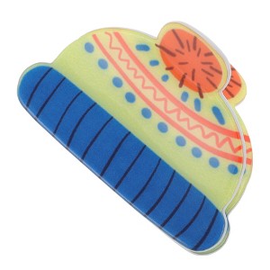 Unique Bargains Christmas Hair Clips Hat for Christmas 2.56"x1.77"x1.97" Yellow Blue 1 Pc - 1 of 4