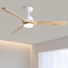 YUHAO 52 in. Indoor Modern and Farmhouse Soild Wood Blades Reversible DC Motor Ceiling Fan with Light and Remote Control - 2 of 4
