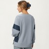 Anna-Kaci Women's Crew Neck Long Sleeve Pullover Top with Colorblock Sleeve Detail - 3 of 4