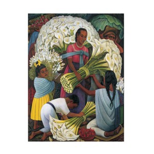 Trademark Fine Art - Diego Rivera 'The Flower Vendor' Matted Framed Art - 1 of 4