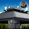 Kozyard Caesar Aluminum Hardtop Gazebo Metal Pavilion with Netting and Shaded Curtains for Patio, Backyard Deck - 4 of 4