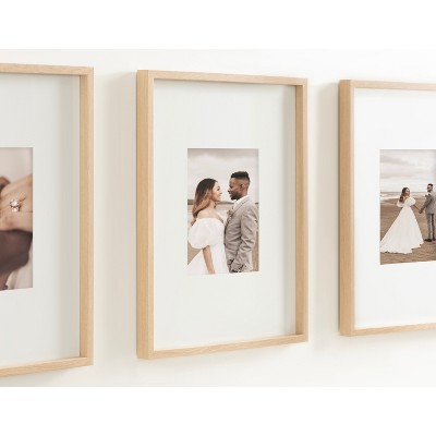 Natural Woodtone 16x20 Matted Wall Photo Frame Set