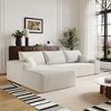 107" Cloud Plush Corduroy Modular L-Shaped Sectional Sofa with Left Chaise, Floor Design, No Assembly - 2 of 4