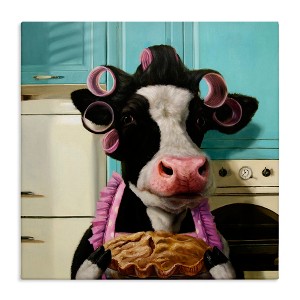 Stupell Industries Glamorous Cow Baking Pie, 17" x 17" - 1 of 4