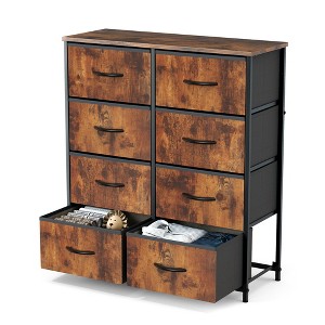 DOMETOUR Drawer Dresser for Bedroom, Fabric Storage Tower Tall Chest Organizer, Storage Cabinet Unit Bins Living Room Entryway Closet-Brown - 1 of 4