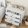 Wood Chest of Drawers with Fluted Design, Modern 3 Drawer Dresser,Wide Storage Organizer - 3 of 4