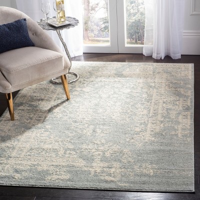 Ivory and Slate Rectangular Hand-knotted Reversible Area Rug