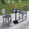 Tangkula Set of 2 HDPE Bar Stool Tall Chair Backrest Footrest All Weather Patio Grey - 3 of 4