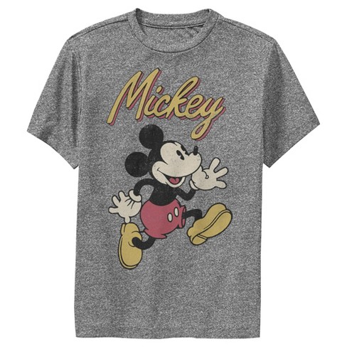 Boy's Disney Mickey Mouse Retro Running Performance Tee - Charcoal ...