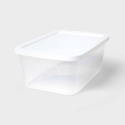 16qt Clear Storage Box with Lid White - Brightroom™