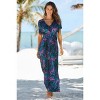 Women's V-Neckline Patterned Maxi Dress - LASCANA - 3 of 4