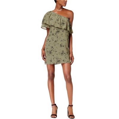Kensie Womens One-Shoulder Floral Sheath Dress