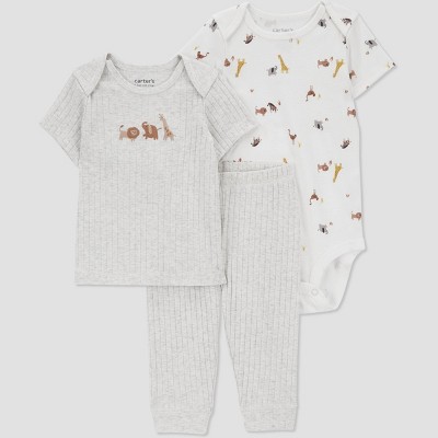 Image of Carter's Just One You® Baby Boys' Safari Top & Bottom Set - Brown/Cream 3M