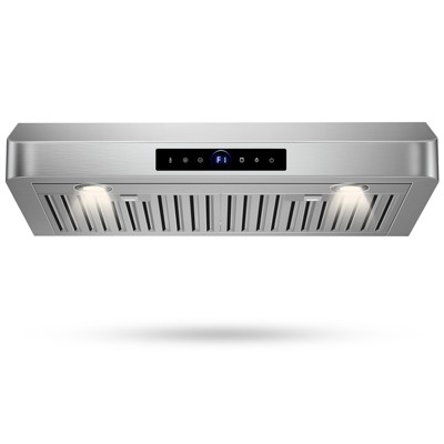 Hooure 30 in. 900 CFM Stainless Steel Range Hood with 4-Speed Settings, Remote Control Removable LED Lights and Gesture Control