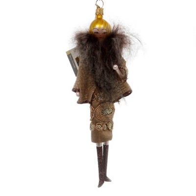 De Carlini Italian Ornaments 6.75 In Halston Delacroix Christmas Tree Ornament , Italian Fashion Lady (1PC)
