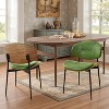 Art Leon Faux Leather and Bentwood Dining Chair with Metal Legs, Set of 2 - 3 of 4