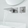 BWE Single Handle Wall Mount Spout Waterfall Bathroom Faucet in Brushed Nickel - 4 of 4