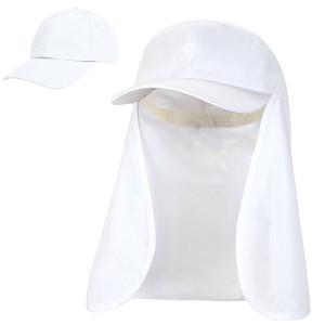 Tirrinia Mens Sun Hat with Neck Flap Cover, Foldable Hat for Outdoor Fishing Hiking, One Hat Double Use - 1 of 4