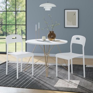 Acekool Stackable Plastic Dining Chair with Metal Legs, Waterproof & Stain-Resistant Indoor/Outdoor Seat - 1 of 4