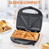 OSTBA Snailar ABS07 2-Slice Sandwich Maker, Non-Stick Triangle Plates, 750W, Indicator Lights, Cool Touch Handle, Easy to Clean & Store - 2 of 4