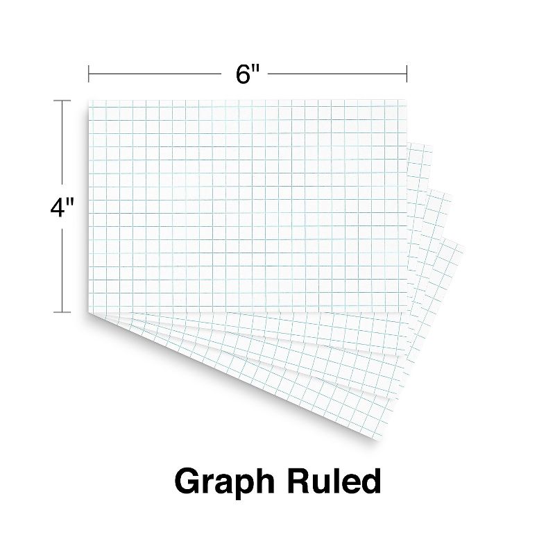 Staples 4" x 6" Graph Ruled White Index Cards 100/Pack (50997) TR50997, 4 of 6