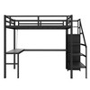 NicBex Loft Bed with L-Shaped Desk & USB,Metal Bunk Bed with Wardrobe,LED & Adjustable Shelves,High Loft Bed for Teens,Adults - 2 of 4