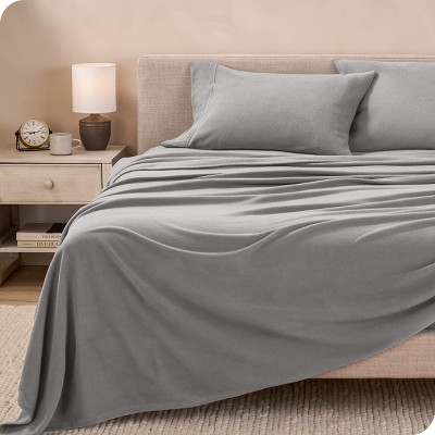 Light Grey Microfiber Split Head Flex King Deep Pocket Sheet Set