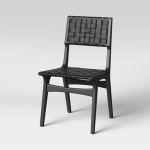 Ceylon Woven Dining Chair Black - Threshold™: Rubberwood Frame, Polyester Accents, 250lb Capacity - 1 of 4