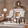 Yaheetech Set of 2 Modern Fabric Upholstered Dining Chairs for Living Room Dining Room, Beige - 2 of 4