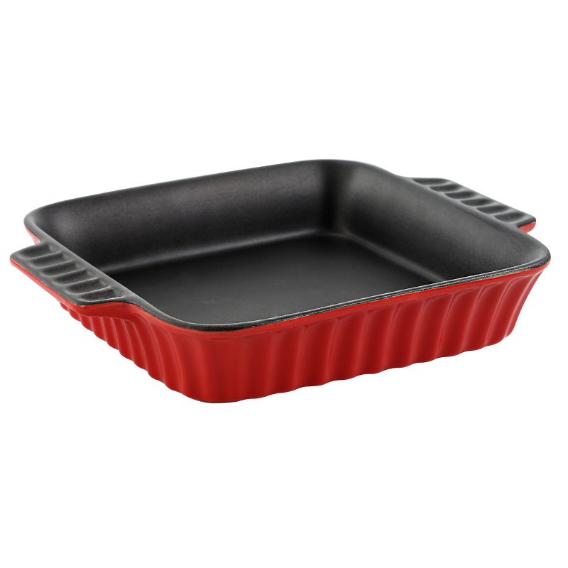 Crock-Pot Denhoff 8 in. Non-Stick Ribbed Casserole in Red, 5 of 6