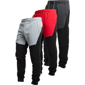 Ultra Performance Mens 3 Pack Fleece Active Tech Joggers | Active Bottoms with Zipper Pockets 3pk - 1 of 4