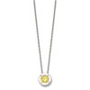 Chisel Stainless Steel Cubic Zirconia November Birthstone Circle Pendant on a 20" Multi-Link Chain Necklace - 4 of 4
