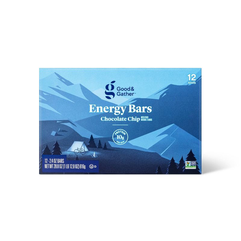 Energy Bar Chocolate Chip - 28.8oz/12ct - Good &#38; Gather&#8482;, 1 of 6