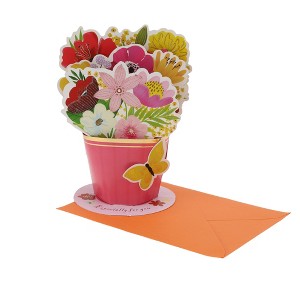 Unique Bargains Greeting Card Rose Red 6.9"x5.1"x0.4" 1 Pc - 1 of 3