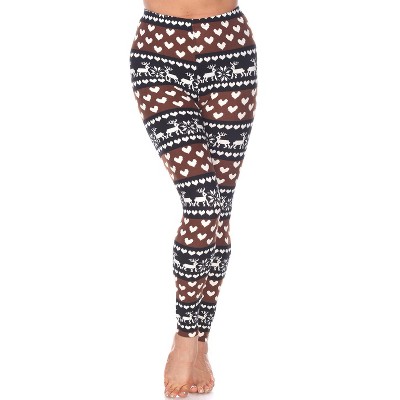 Women's One Size Fits Most Printed Leggings - One Size Fits Most - White Mark