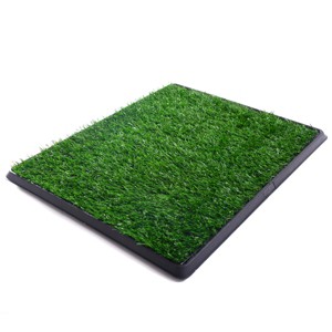 FURNIinspire Pet Crates and Houses, Downtown Pet Supply Dog Grass Pad with Tray, Artificial Grass Training Pads, Green, 20“*25" - 1 of 4