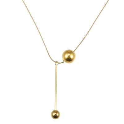 Unique Bargains Gold Tone Layered Necklaces Disc Pendant Paperclip Necklaces  For Women Teen Girl 1pc : Target