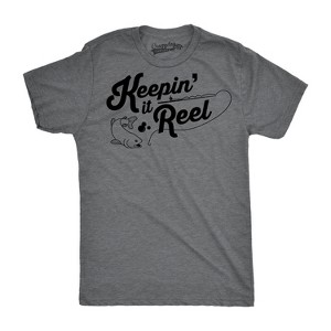 Mens Keepin It Reel T shirt Funny Cool Fishing Gift for Fisherman Humor Graphic - Crazy Dog Men's T Shirt - 1 of 4