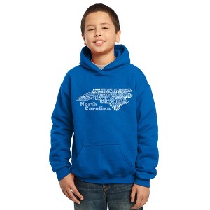 LA Pop Art Boy's Word Art Hooded Sweatshirt - North Carolina - 1 of 4