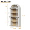 Arched Bookshelf with Doors, 15.83in Depth Storage Shelves, 71.4in Tall Wooden Display Cabinet, Farmhouse Bookcases for Living Room, Kitchen, Office - 3 of 4