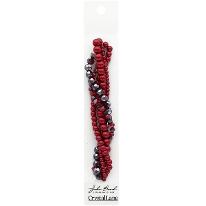 Crystal Lane DIY 5 Twisted Pearls & Crystal Bead Strands Dahlia Red Beads - 1 of 1