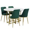 5-Piece Extendable Dining Set,Round Dining Table with Faux Marble Top and Metal Legs,4 Upholstered Foldable Dining Chairs for Small Space-Tanpinhause - 3 of 4