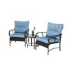 Ridstar 3-Piece Modern Outdoor Patio Set with Chairs and Coffee Table For Garden Patio-Blue - 2 of 4