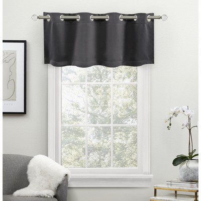 Exclusive Home Sateen Twill Woven Room Darkening Blackout Grommet Top Valance