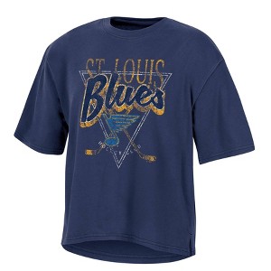 NHL St. Louis Blues Women's Short Sleeve Dark Fashion T-Shirt - 1 of 3