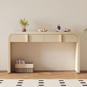 Unique Modern Rounded Silhouette Sideboard, Smooth Surface Console Table with 2 Drawers, Console Table Contemporary-Cuddlewood - 1 of 4