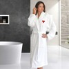 Linum Home Textiles "I Love You" Embroidered White Terry Bathrobe - Melange - Small/Medium - 3 of 4