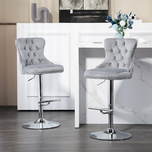 2 New Gray Elecwish Bar Stool outlet Chairs